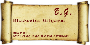 Blaskovics Gilgames névjegykártya